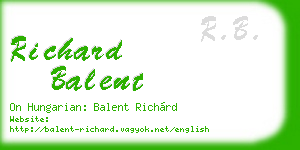 richard balent business card